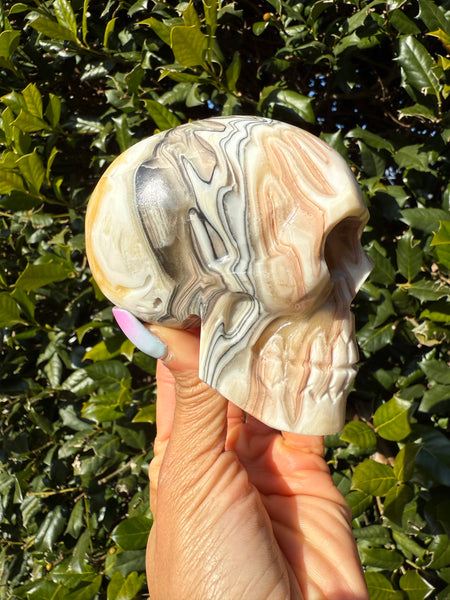 Orange Calcite Skull