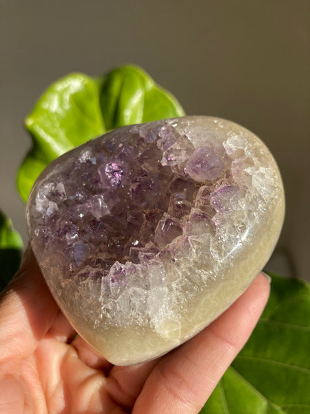 Amethyst Cluster Heart