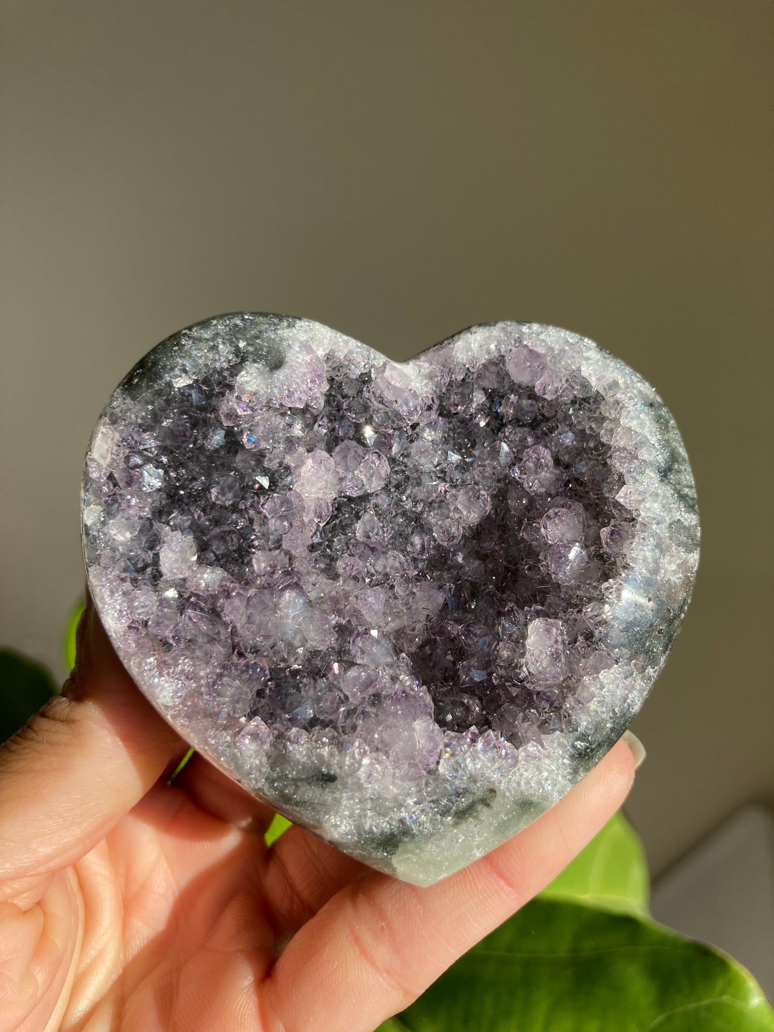 Amethyst Cluster Heart